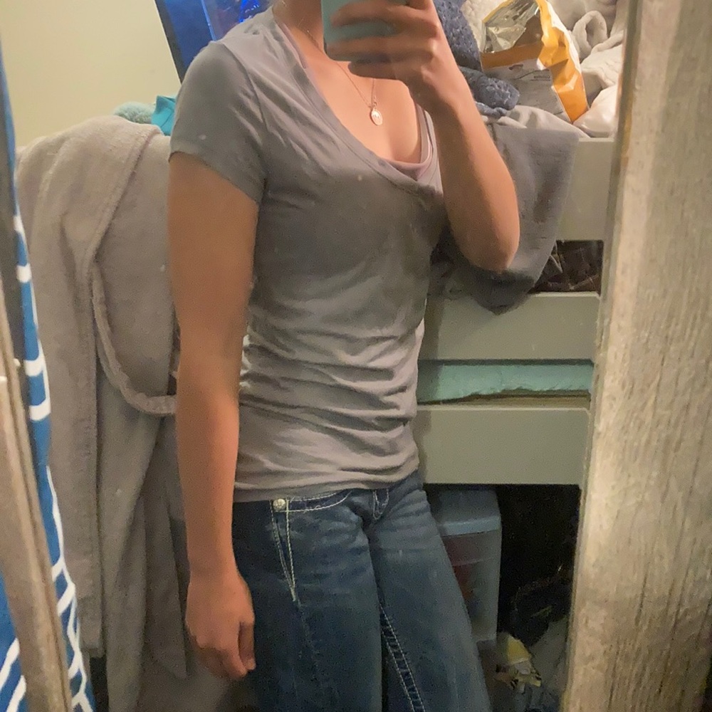 Gray v-neck